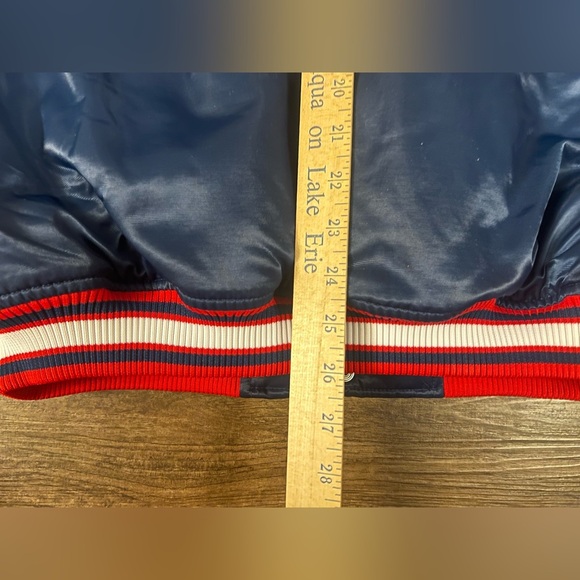 MLB Starter Diamond Collection Cleveland Indians Bomber Warm Satin Jacket XL‎ G7 - Picture 11 of 16